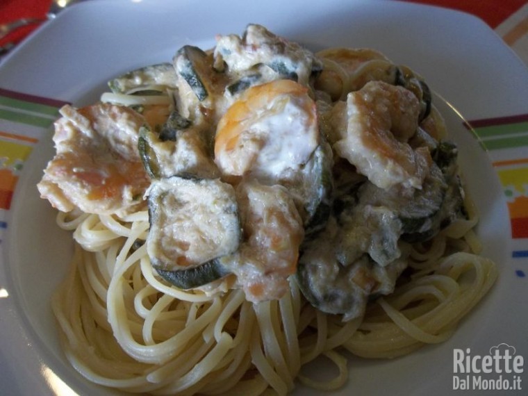 Bavettine con Zucchine e Gamberetti
