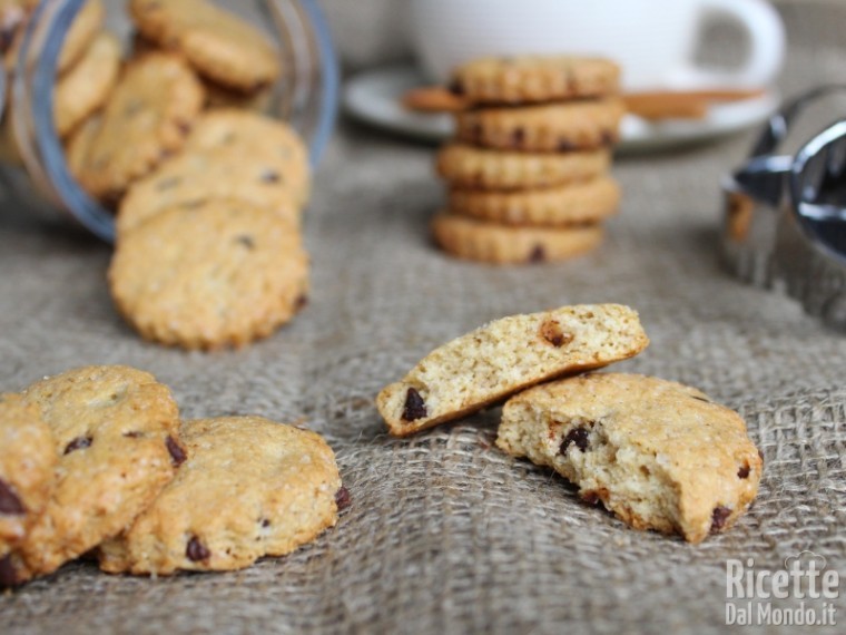 Ricetta biscotti integrali con gocce di cioccolato
