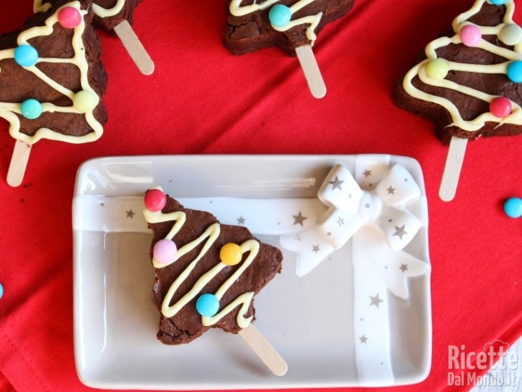 Brownies albero di Natale al cioccolato
