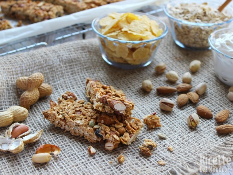 Ricetta barrette ai cereali e frutta secca