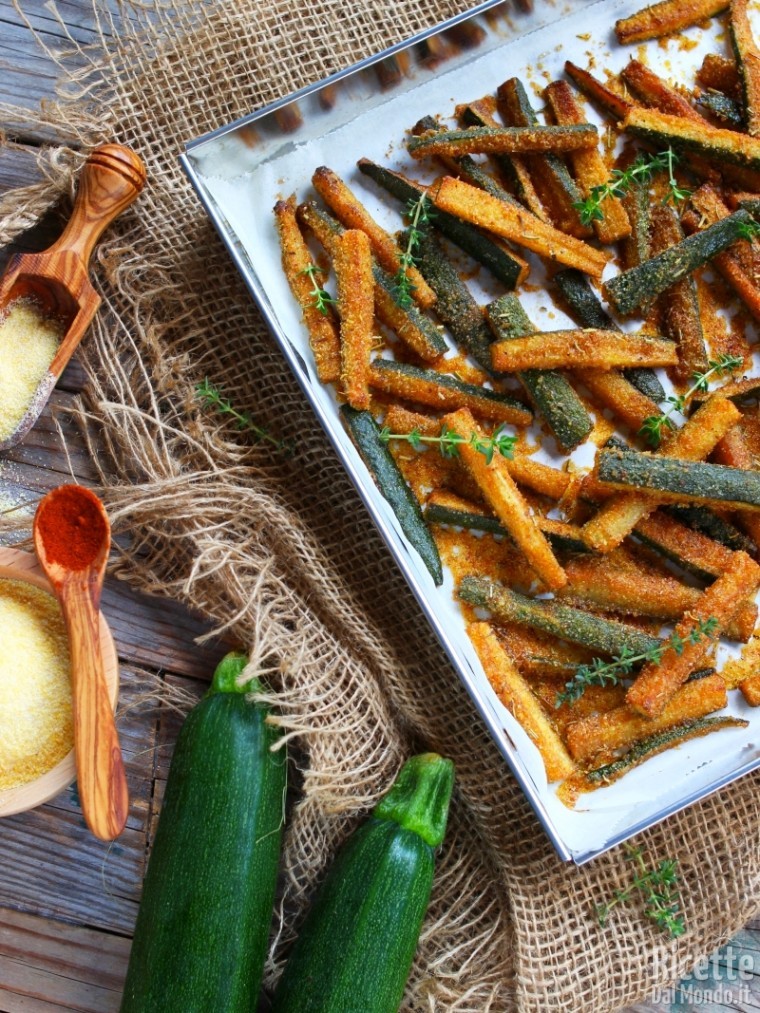 Ricetta bastoncini di zucchine al forno