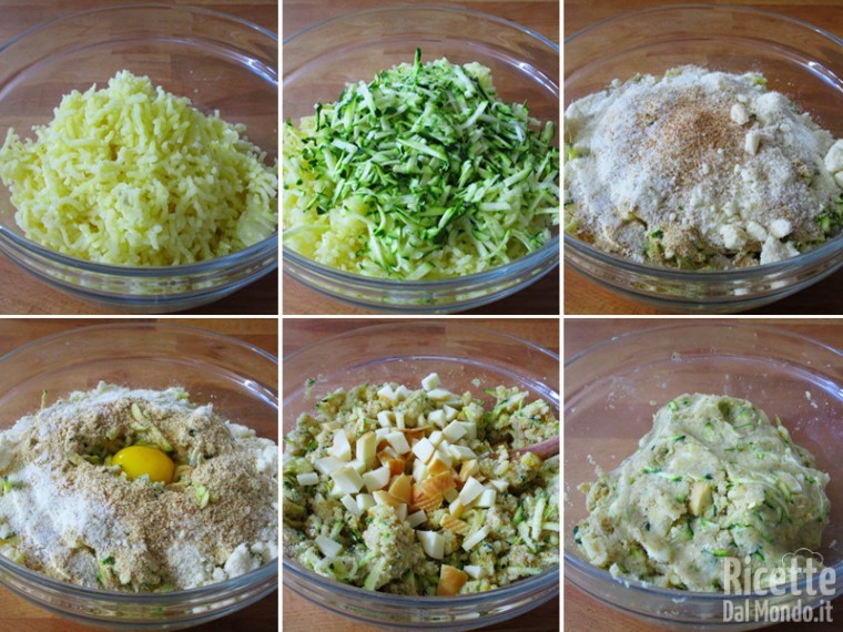 Preparare l'impasto a base di patate e zucchine