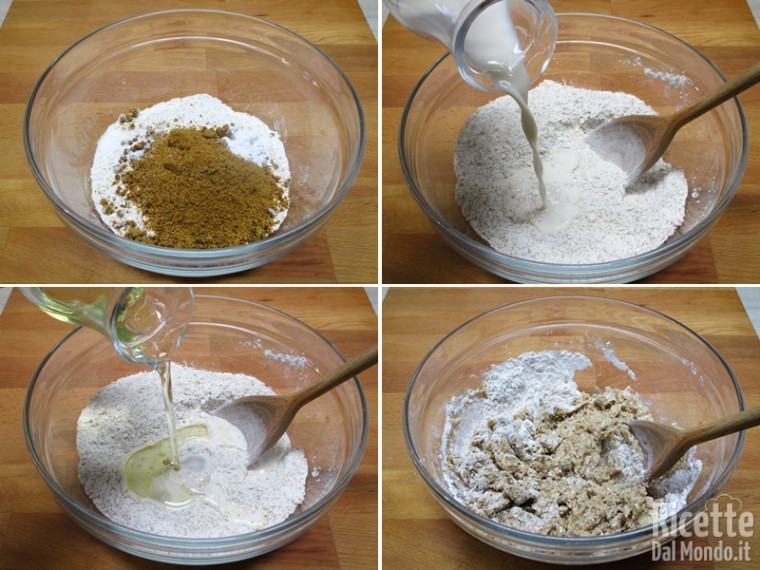 Mescolare gli ingredienti secchi e aggiungere i liquidi