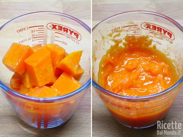 Cuocere e frullare la zucca