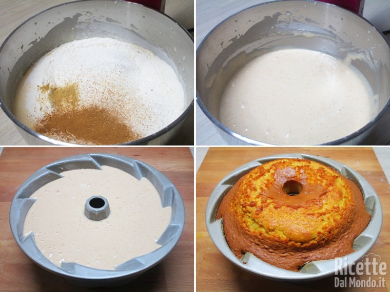 Unire la farina e cuocere la ciambella