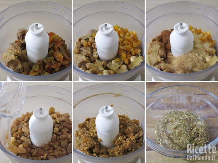 Preparare il ripieno di frutta secca e spezie