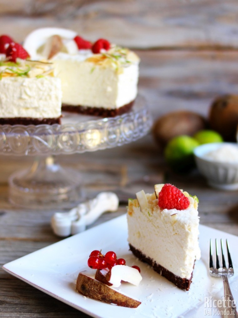 Cheesecake al cocco fredda senza cottura