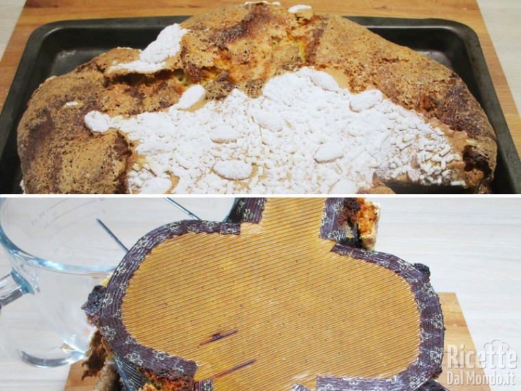 Cuocere il dolce in forno statico e raffreddarlo a testa in giù