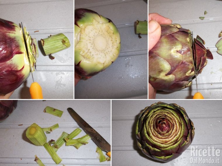 Tagliare il carciofo
