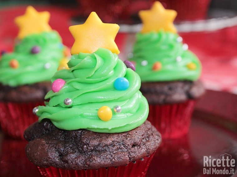 Ricetta dei cupcakes albero di Natale