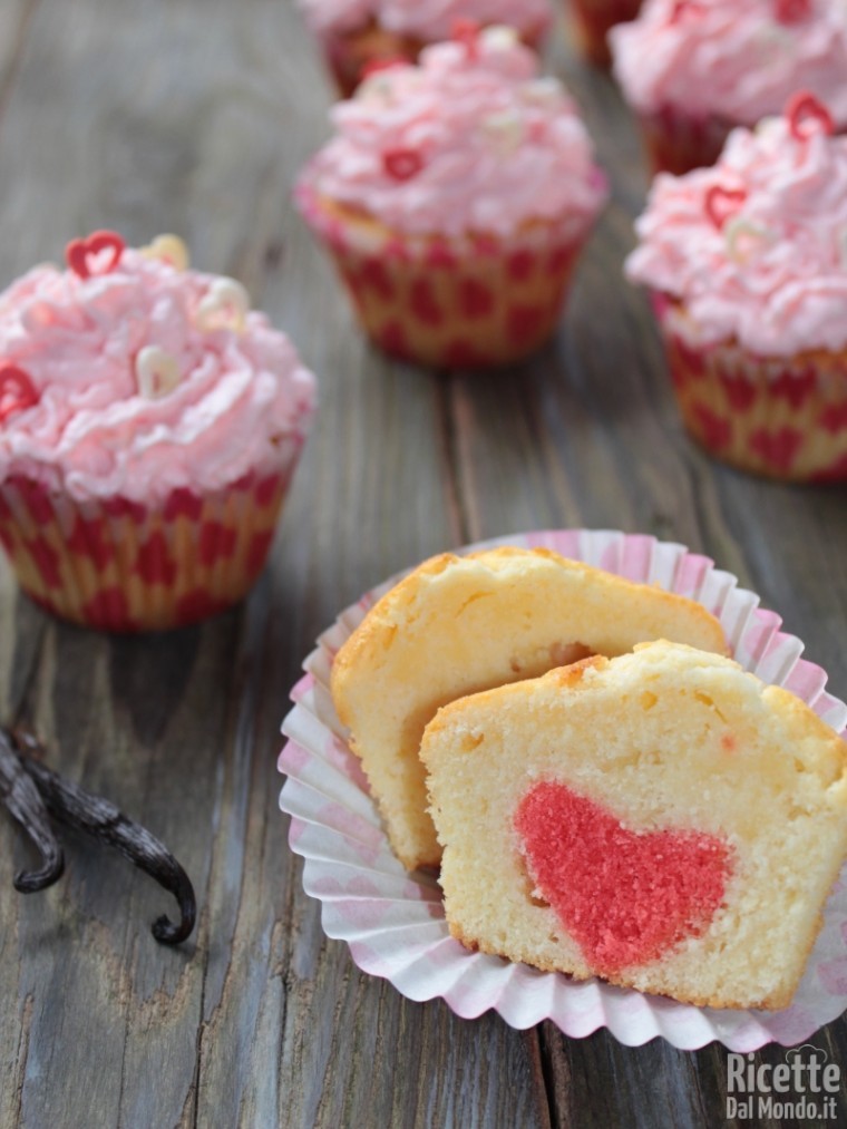 Come fare i cupcakes con il cuore di San Valentino