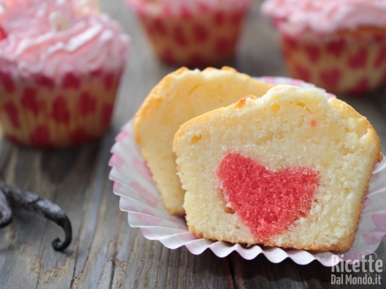 Ricetta cupcakes con il cuore di San Valentino