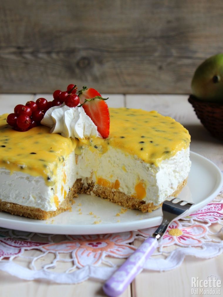Cheesecake al mango e fruit passion