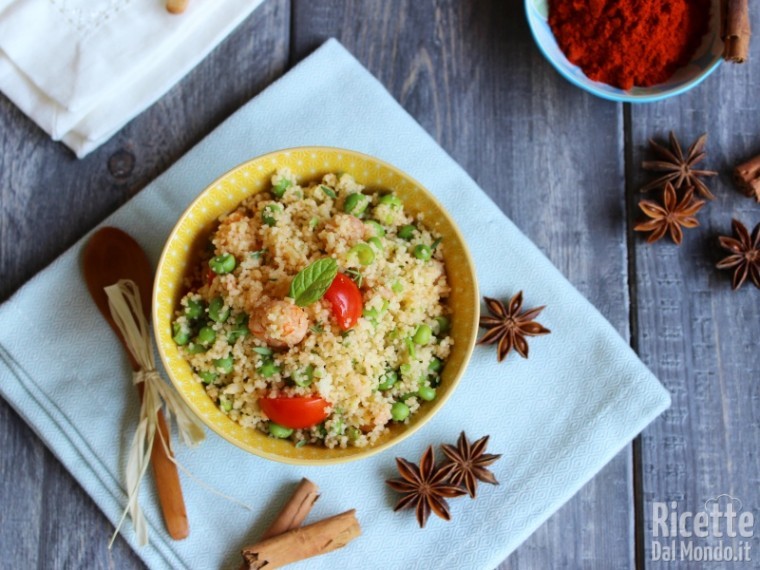 Cous cous con piselli e gamberetti 6