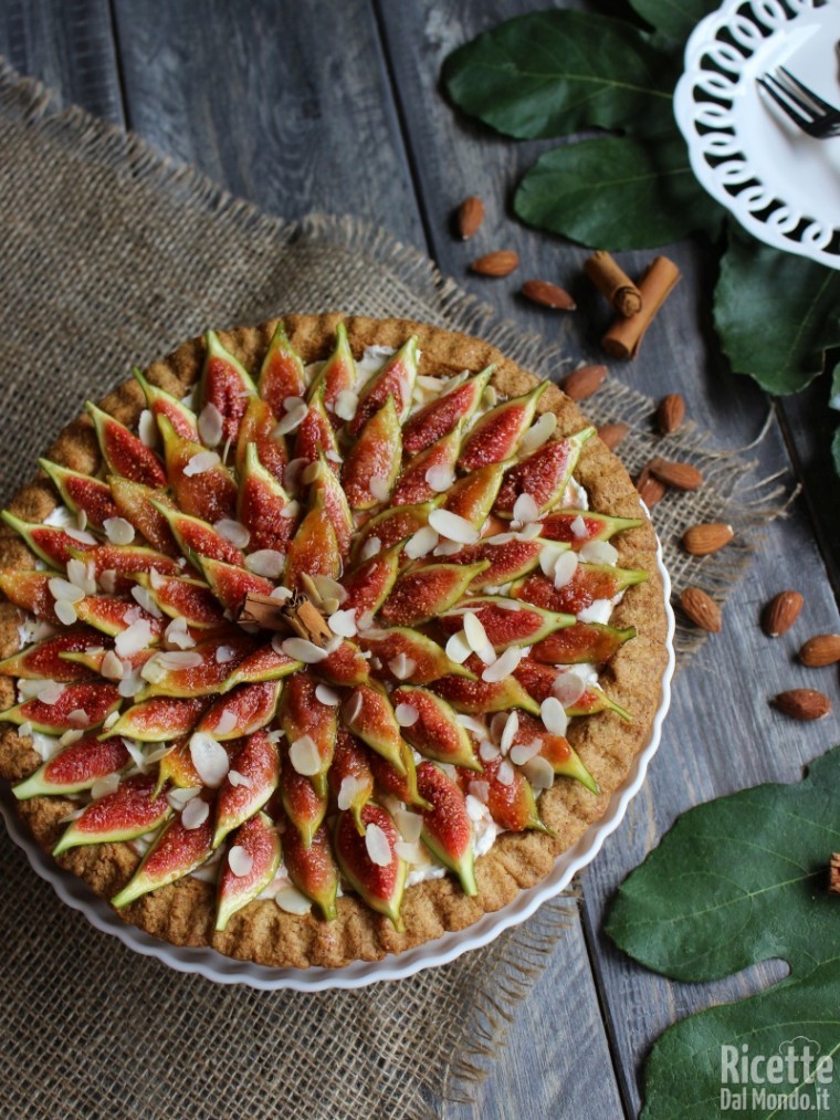 Ricetta crostata di mascarpone e fichi caramellati