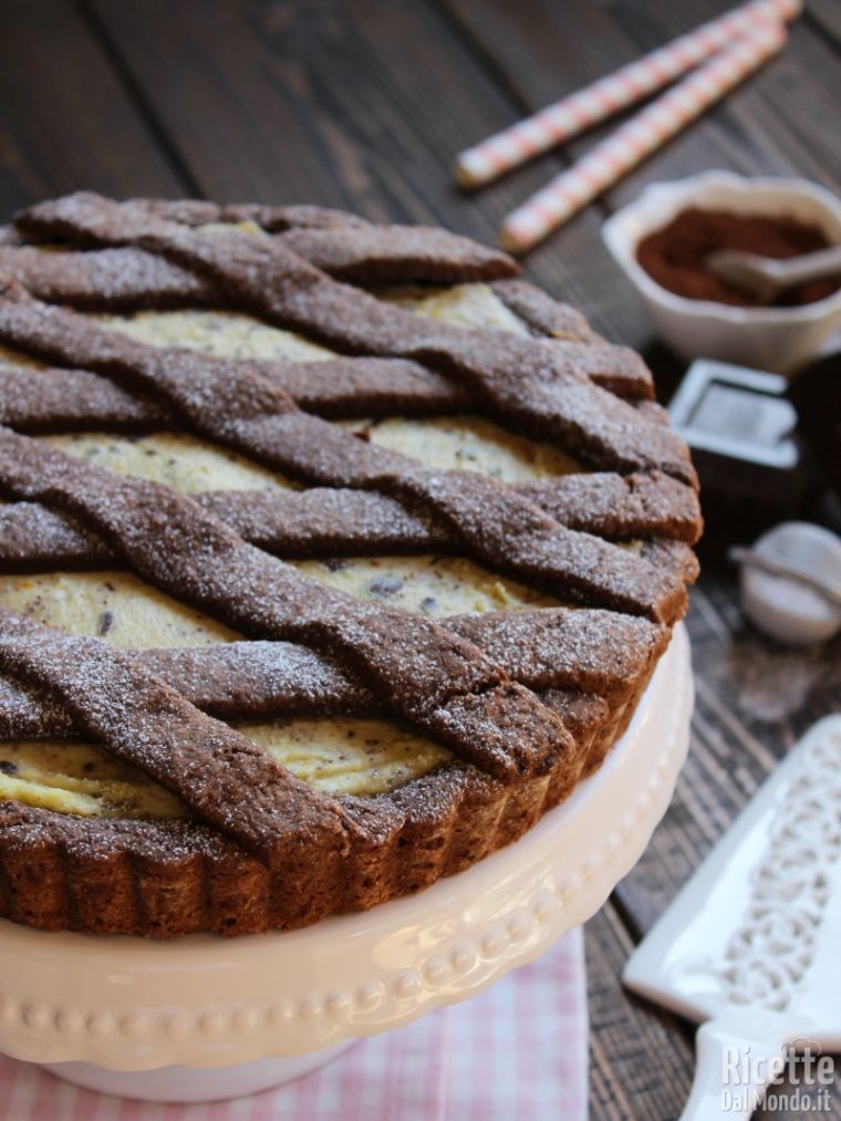 Crostata di ricotta e cioccolato con arancia