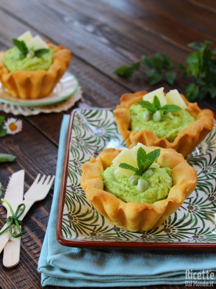 Come fare i cestini con crema di fave e pecorino