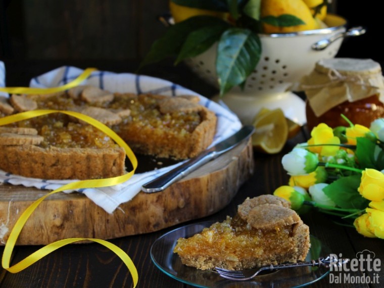 Ricetta crostata di frolla al farro con marmellata di limoni