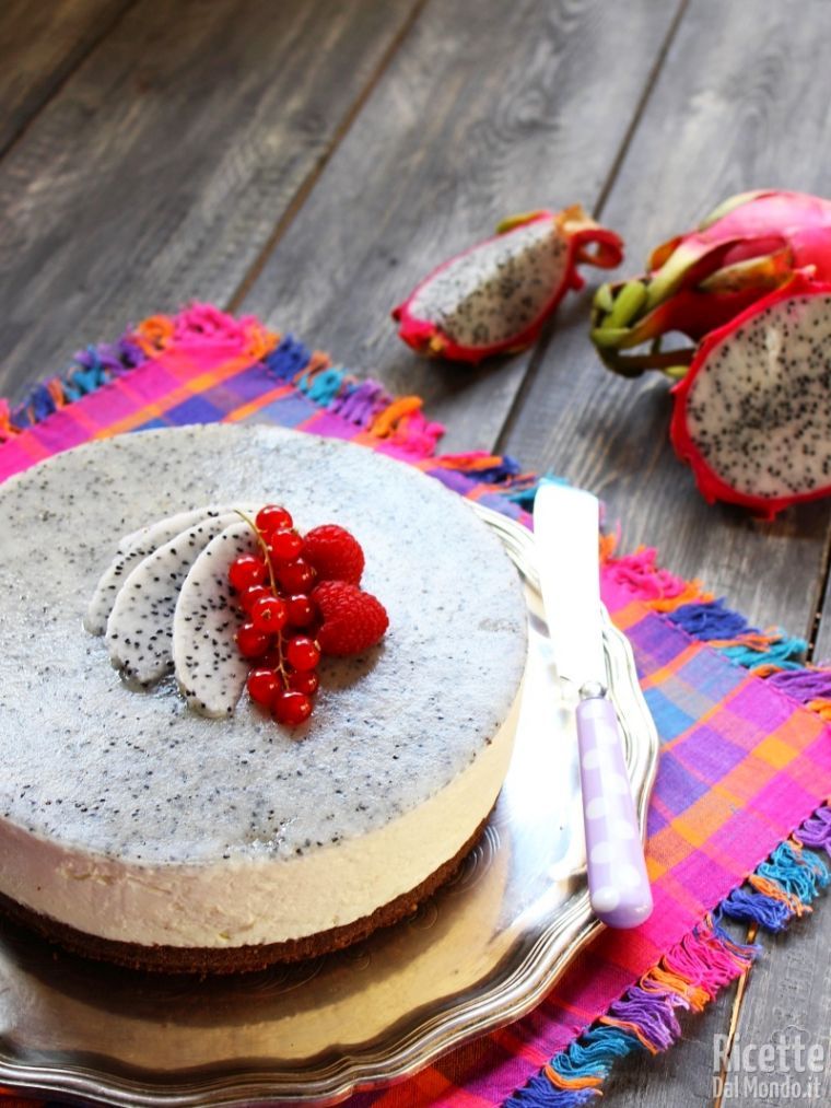 Cheesecake con la pitaya senza cottura