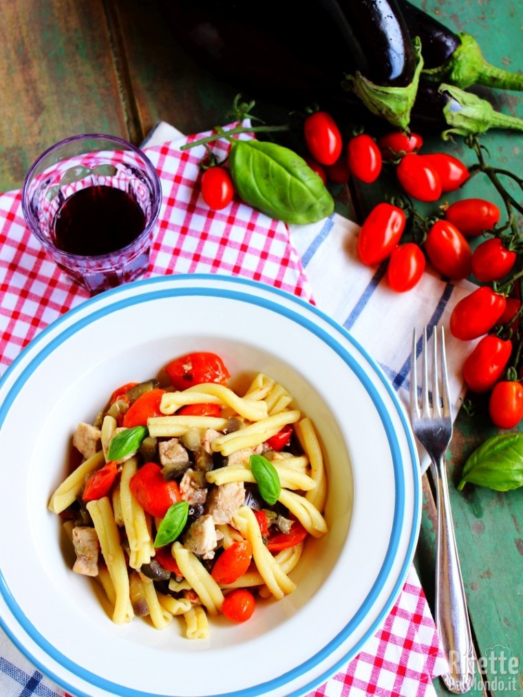Caserecce con pesce spada e melanzane siciliane