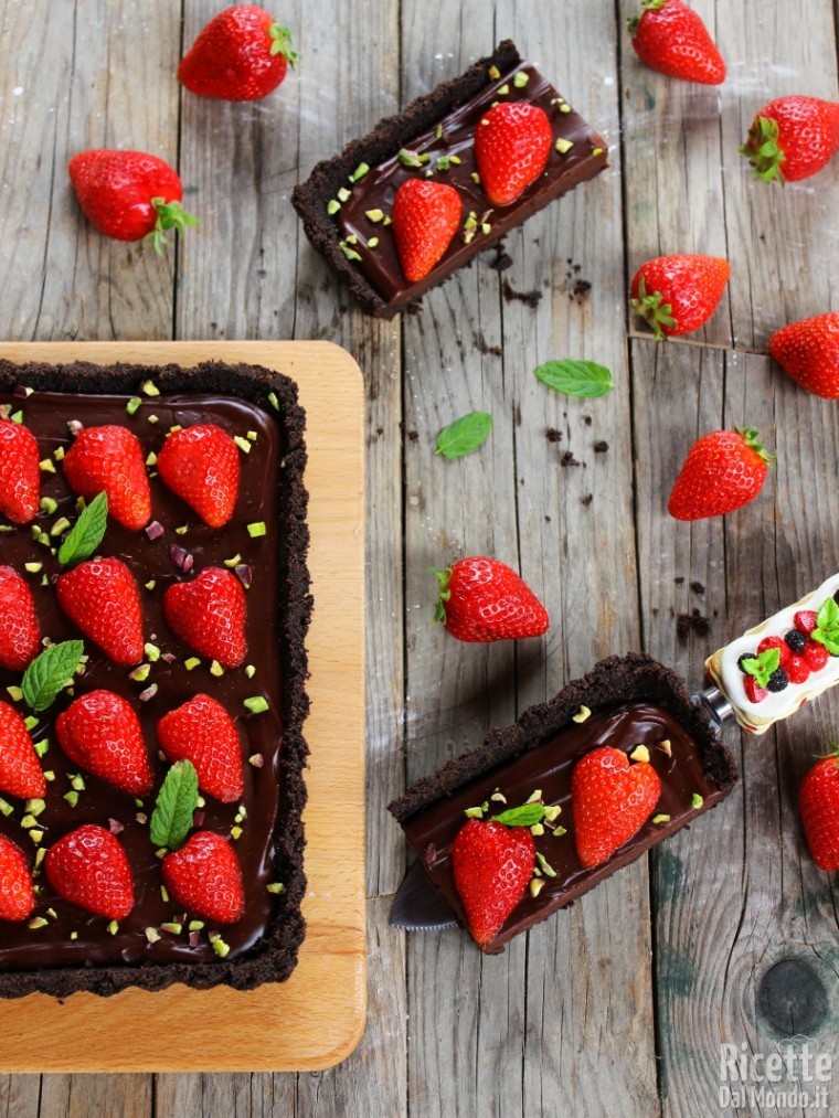 Ricetta semplice Crostata senza cottura al cioccolato