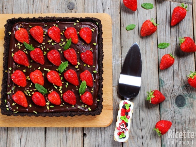 Ricetta Crostata senza cottura al cioccolato