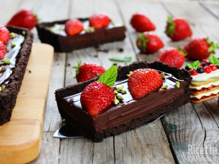 Semplice Crostata senza cottura al cioccolato