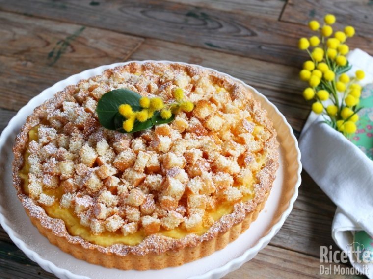 Crostata mimosa. La crostata con crema pasticcera per la festa della donna!