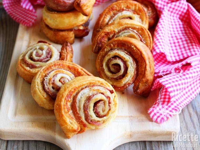 Ricetta girelle salate prosciutto e formaggio