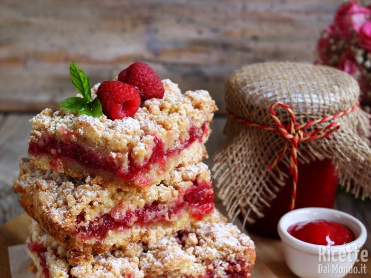 Ricetta crumb bars ai lamponi