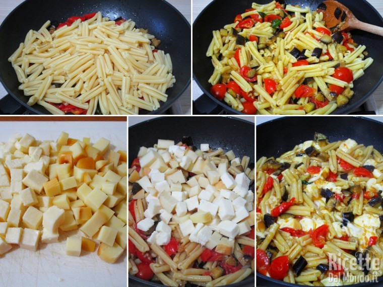 Aggiungere la pasta e la provola