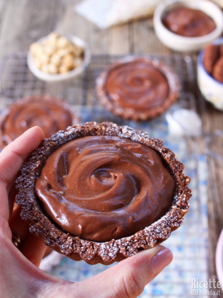 Ricetta crostatine con crema cioccolato vegana