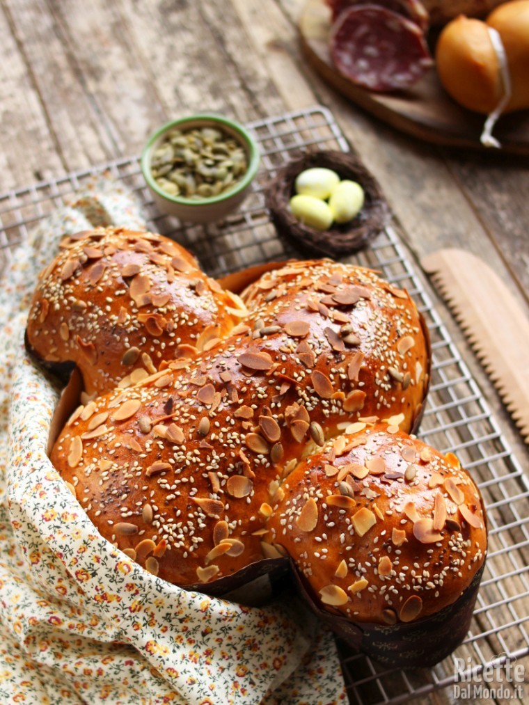 Ricetta colomba salata di pan brioche