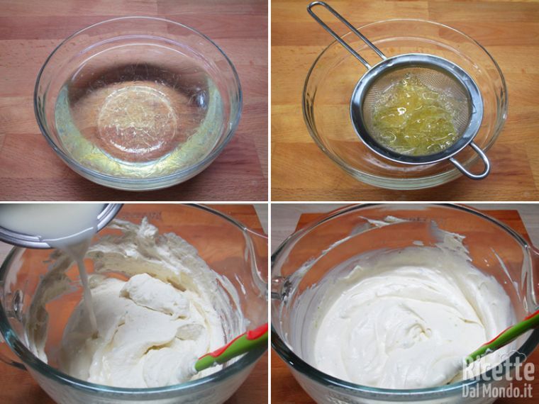 Aggiungere la gelatina sciolta nella panna calda
