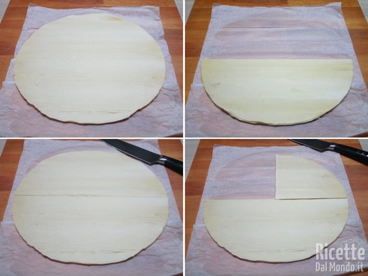 Aprire e tagliare il rotolo di pasta sfoglia