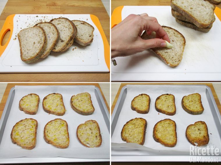Insaporire e tostare il pane
