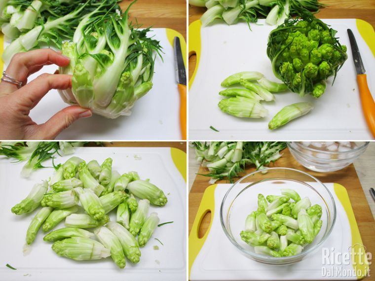 Come pulire le puntarelle della cicoria catalogna.