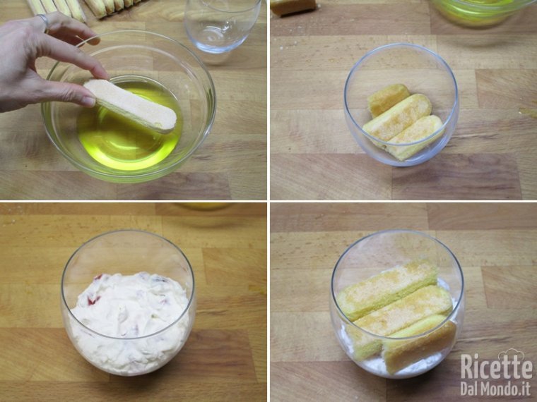 Stratificare gli ingredienti nelle coppe