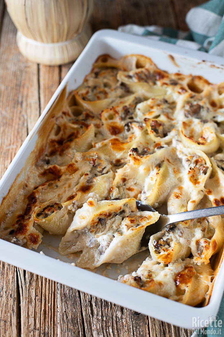 Ricetta dei conchiglioni ripieni ai funghi