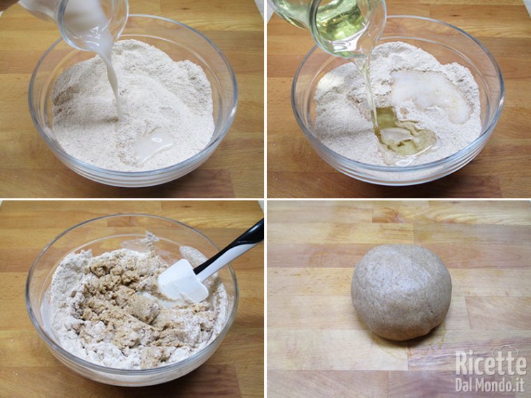 Unire i liquidi e impastare