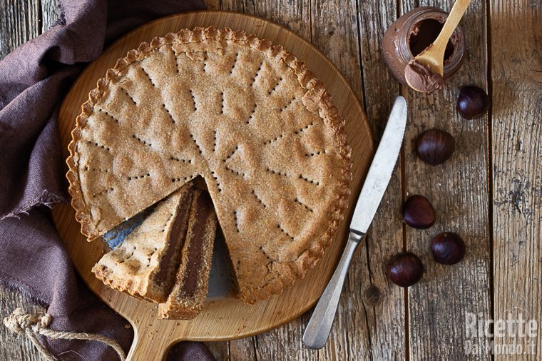 Crostata di farro con crema di castagne (senza burro e uova!)