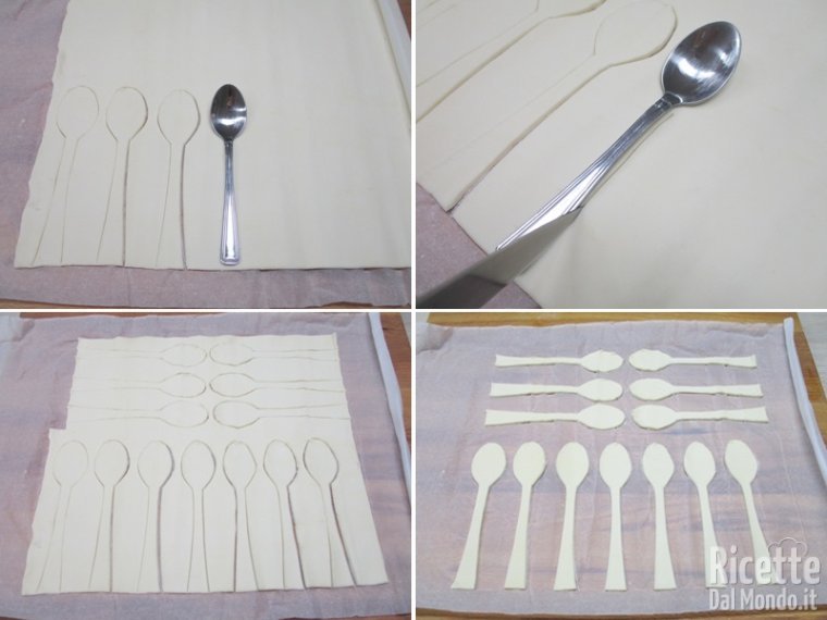 Ritagliare i cucchiaini di sfoglia