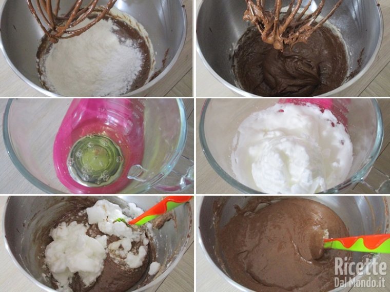 Incorporare farina e albumi a neve