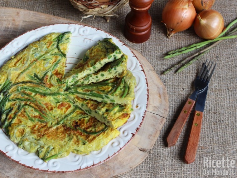 Ricetta frittata di asparagi selvatici e cipolle