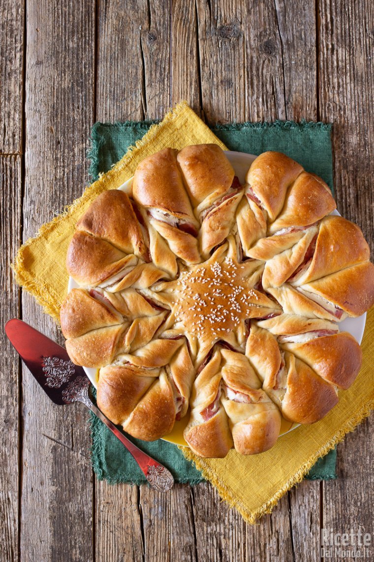 Ricetta fiore di pan brioche salato alla ricotta