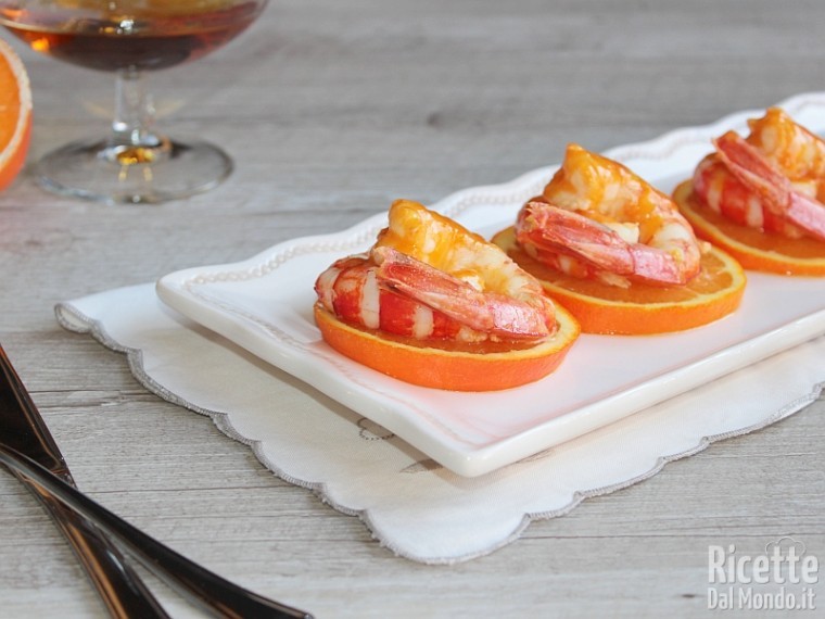 Ricetta gamberoni all'arancia