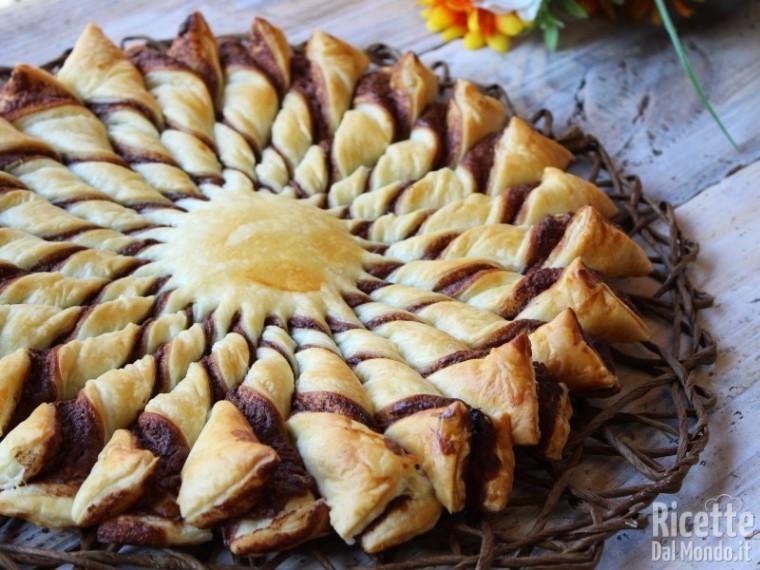 Girasole alla Nutella di pasta sfoglia