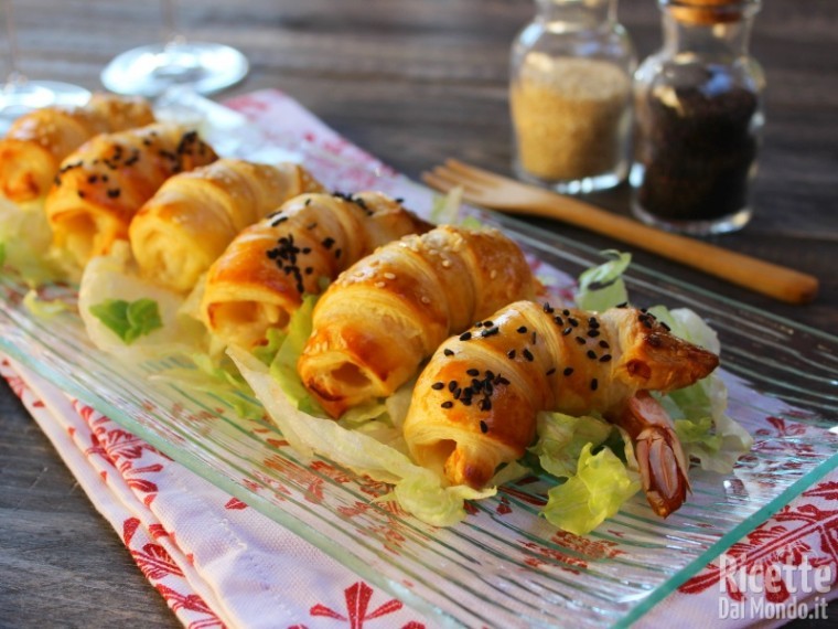 Ricetta gamberoni in pasta sfoglia