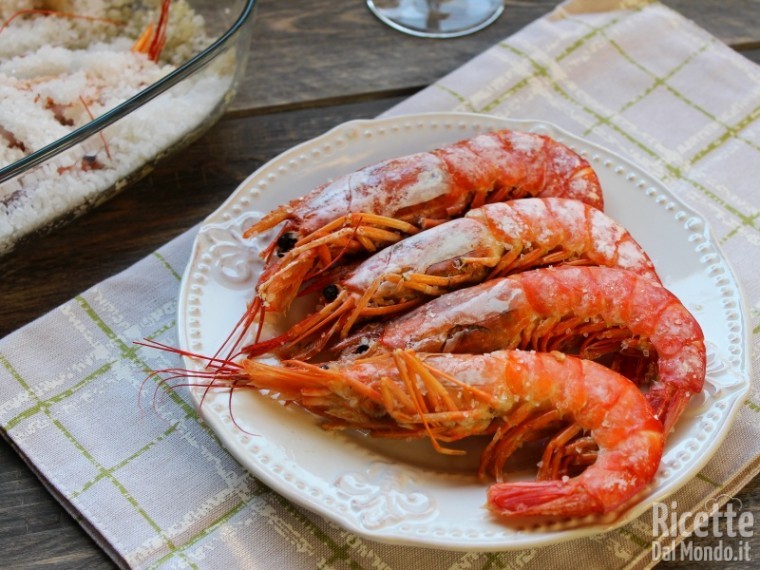 Ricetta Gamberoni al sale