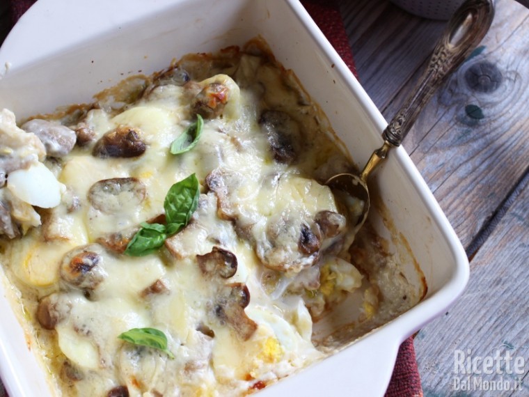 Ricetta gratin di uova e funghi